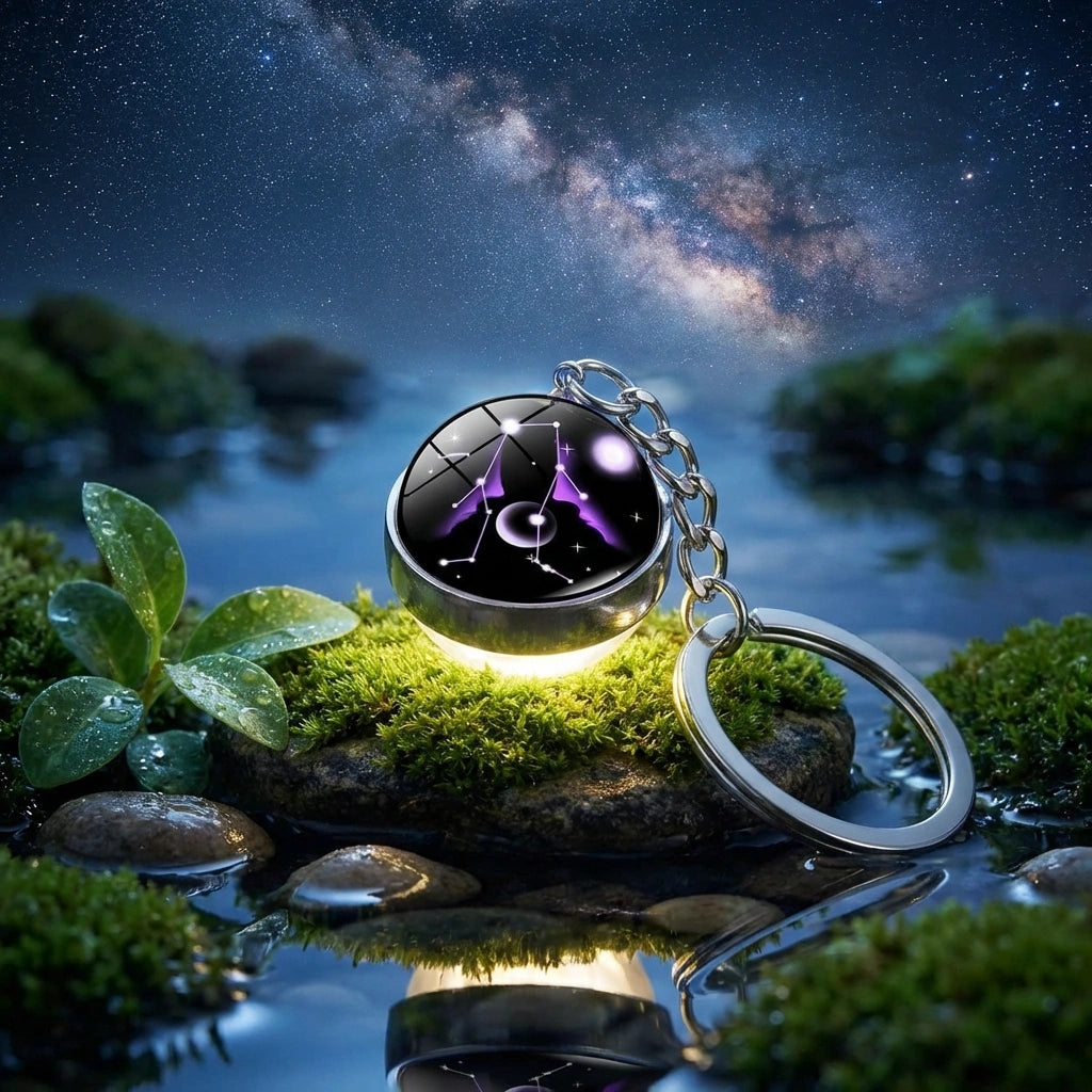 Zodiac Gemstone Keychain