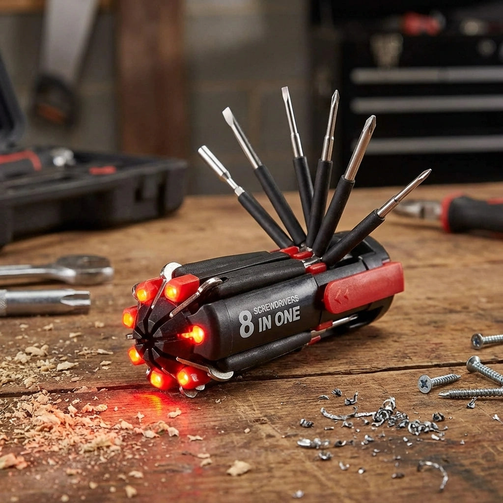 Screwdriver- 8 in 1 Screwdriver Interchangeable Bits Tool Set