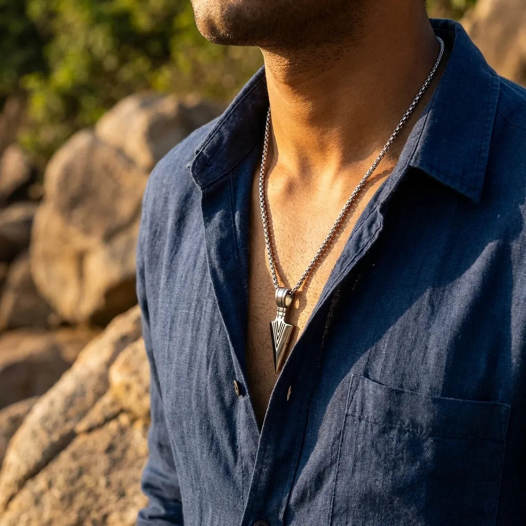 Saizen Arrow Silver Locket Pendant