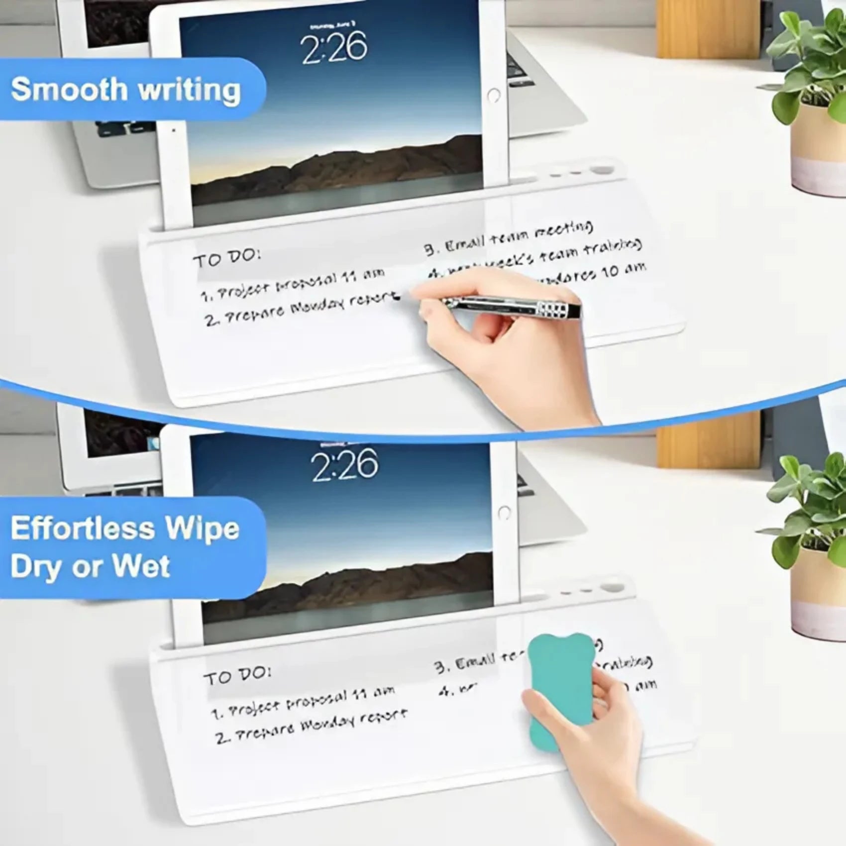 Glass Dry Erase Desk Organizer