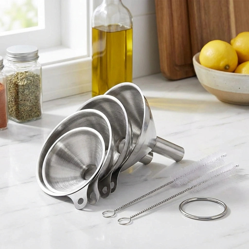 3 Pcs Funnel with Brush Set