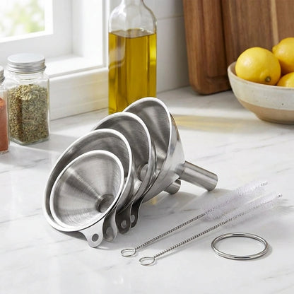 3 Pcs Funnel with Brush Set