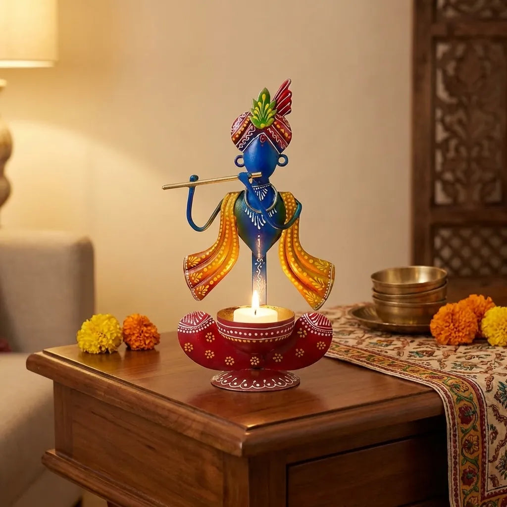 Blue & Red Krishna Idol Showpiece