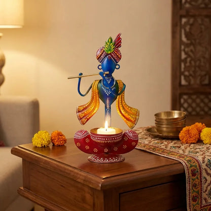 Blue & Red Krishna Idol Showpiece