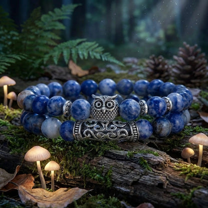 Natural Stone Owl Bracelet