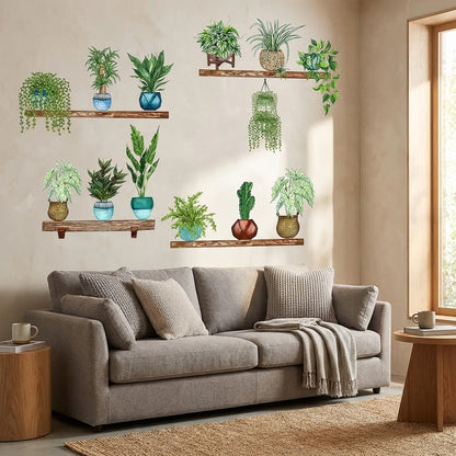 Plants Monstera Leaf Wall  Creative Wall Stickers (Pack of 4)