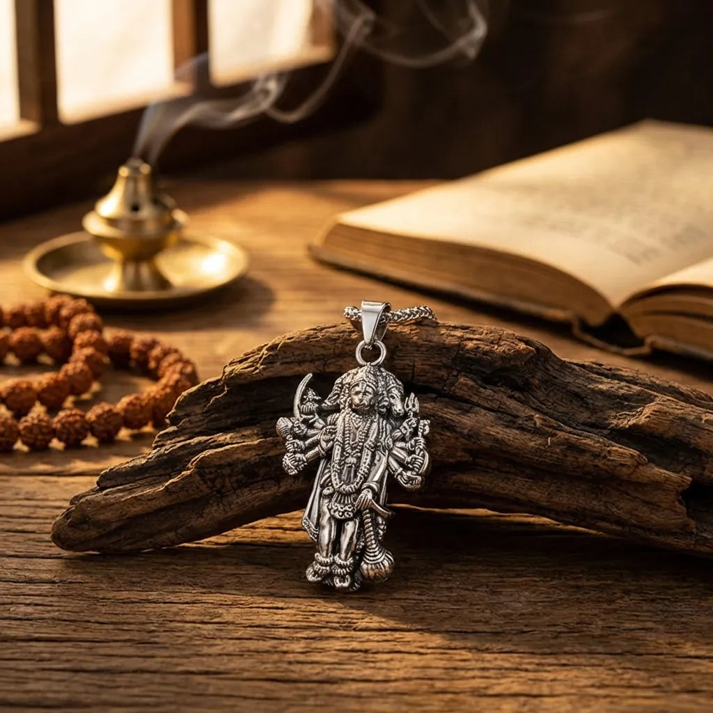 5 Mukhi Standing Hanumanji Pendant with Chain