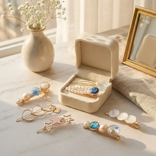 Gracious Pearl Gold Plated Hairclip