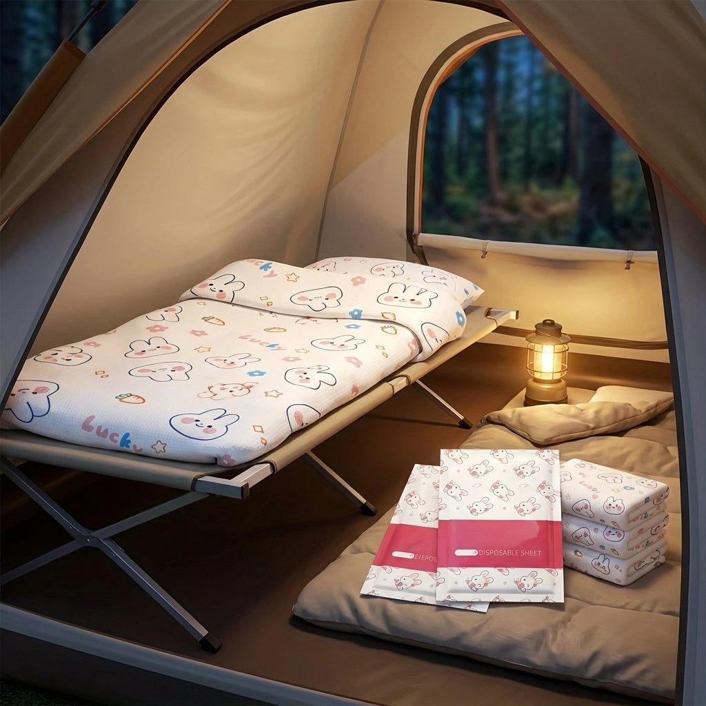 3 in 1 Disposable For Travel Printed Bed Sheet