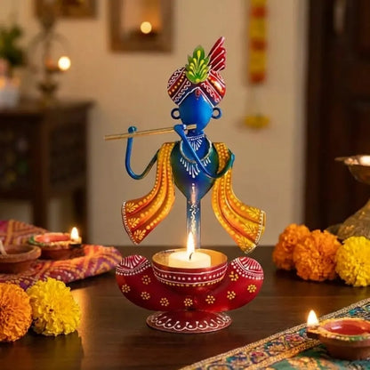 Blue & Red Krishna Idol Showpiece