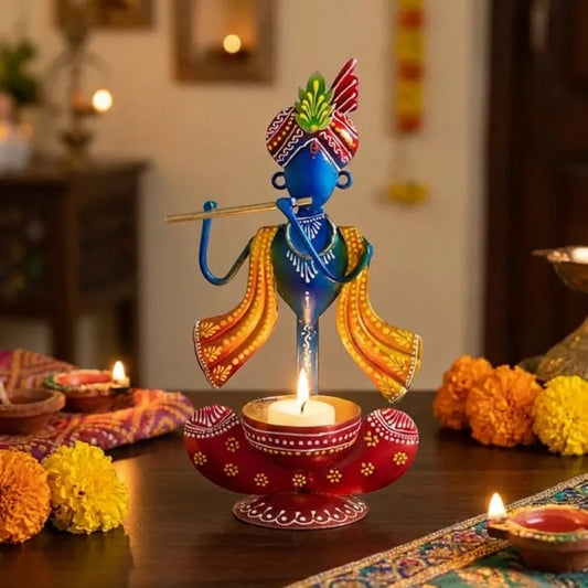 Blue & Red Krishna Idol Showpiece