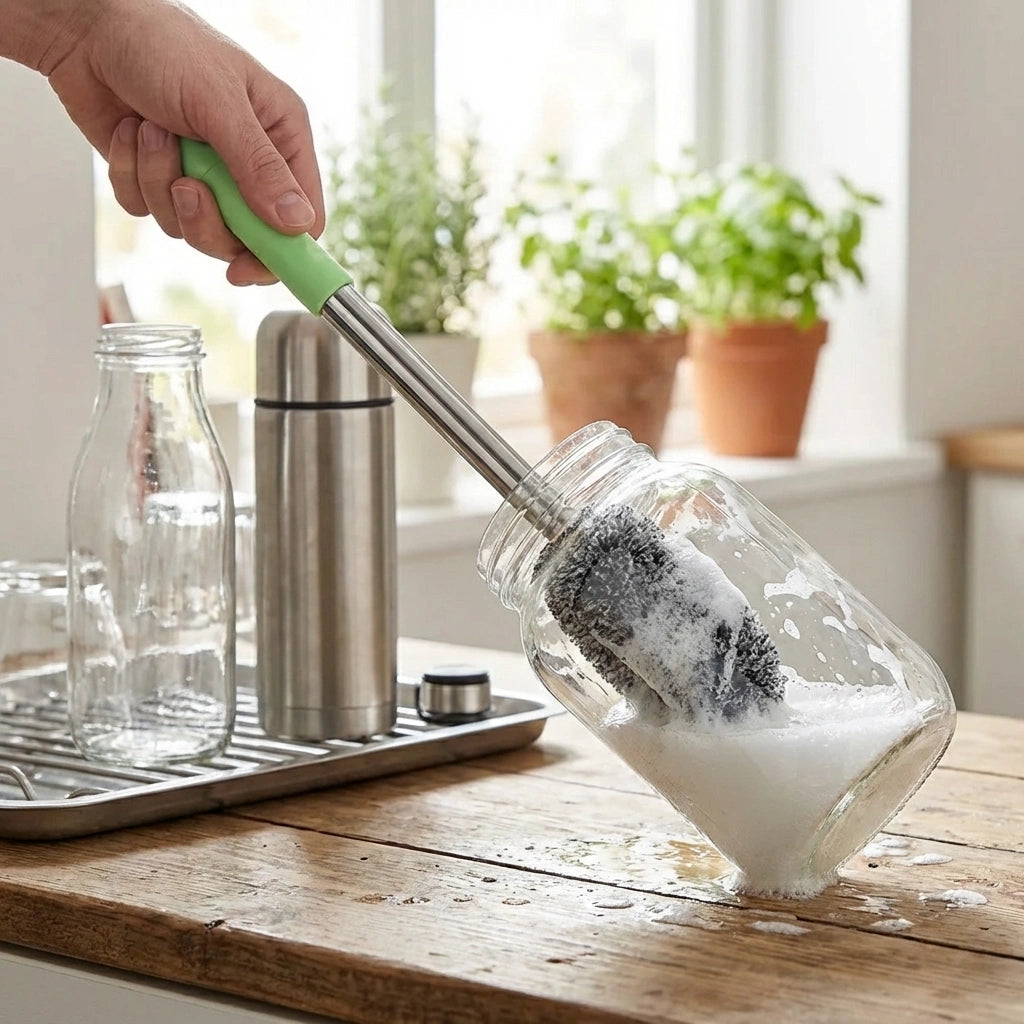 Bottle Jar Toilet Cleaner Brush Scrubber