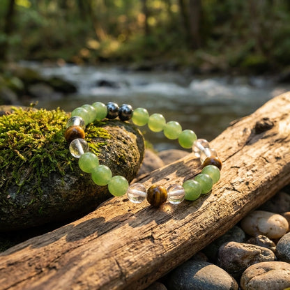 Tiger's Eye Stone and Crystal Beads Bracelet Pack of 2