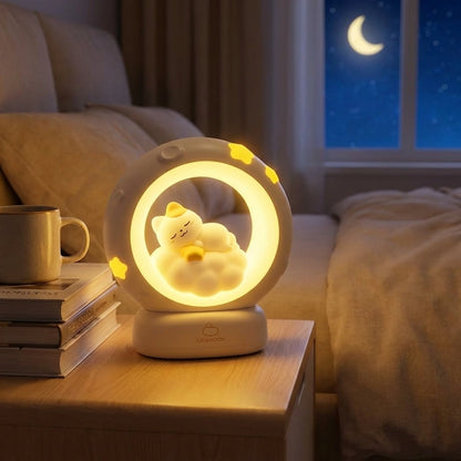 Sleeping Cat LED Night Light Lamp with Touch Control