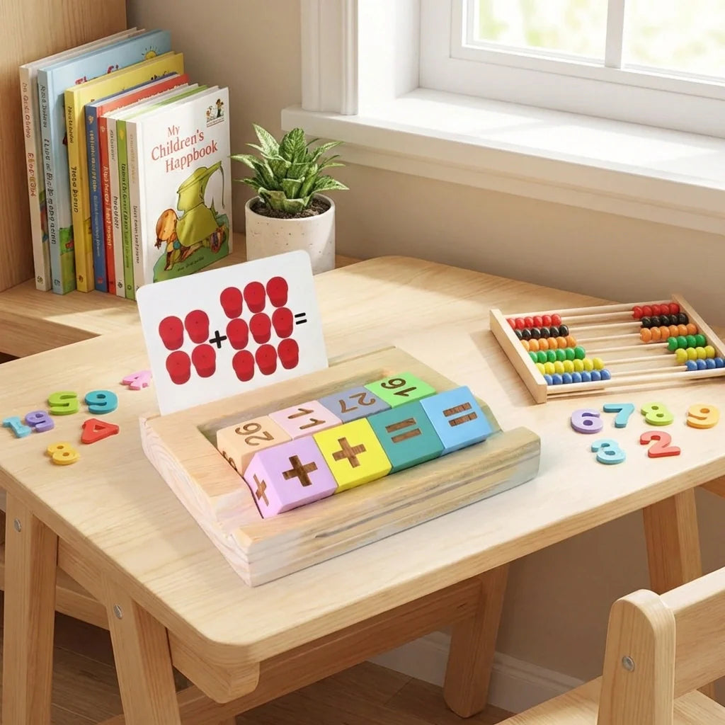 Wooden Math Flash Card Game