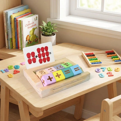 Wooden Math Flash Card Game