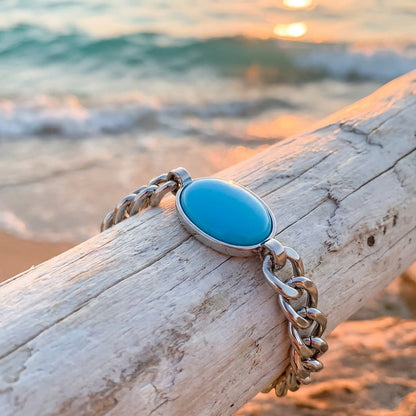 Gleaming Beads & Silver Plated Men's Bracelet