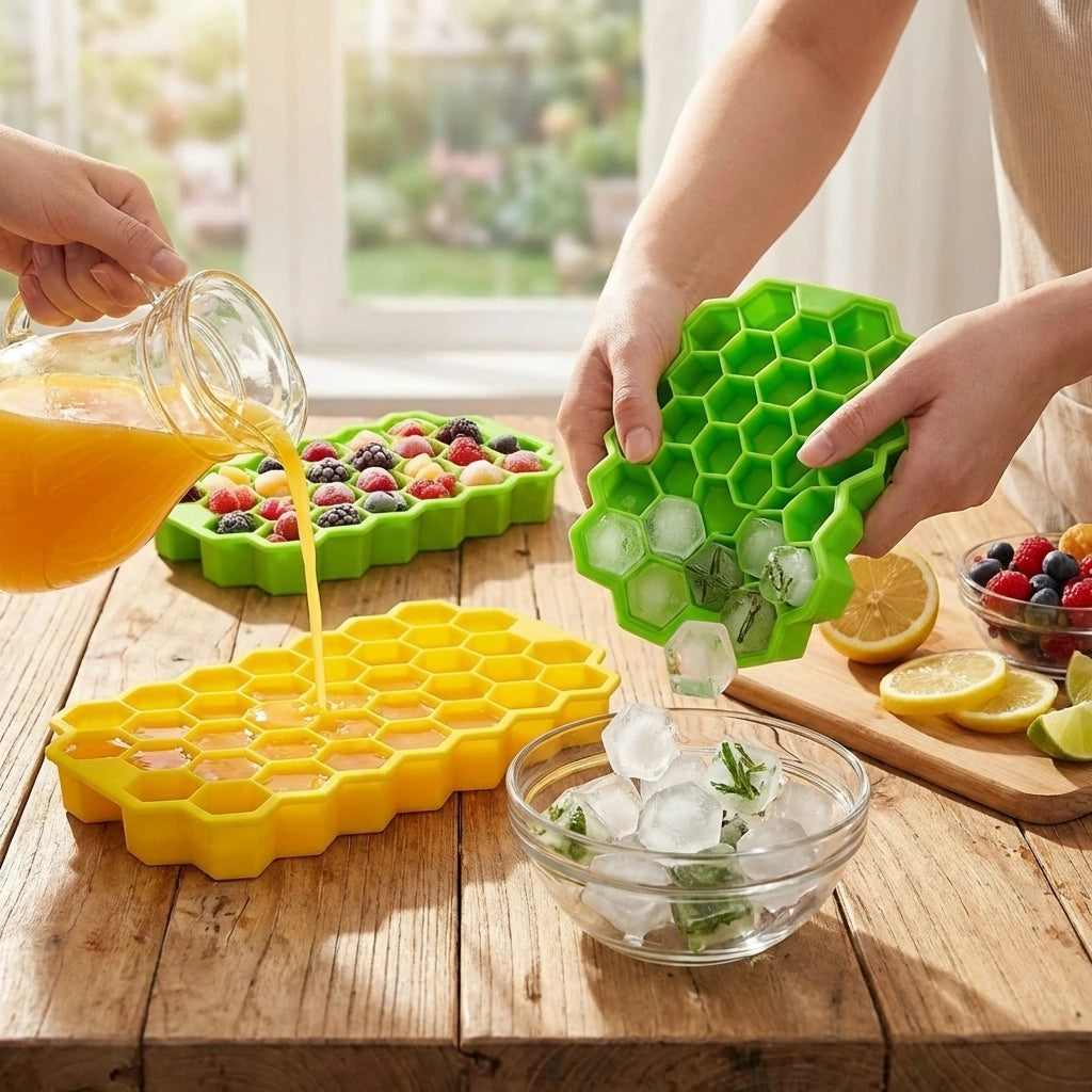 Premium Silicone Ice Trays (Pack of 2)