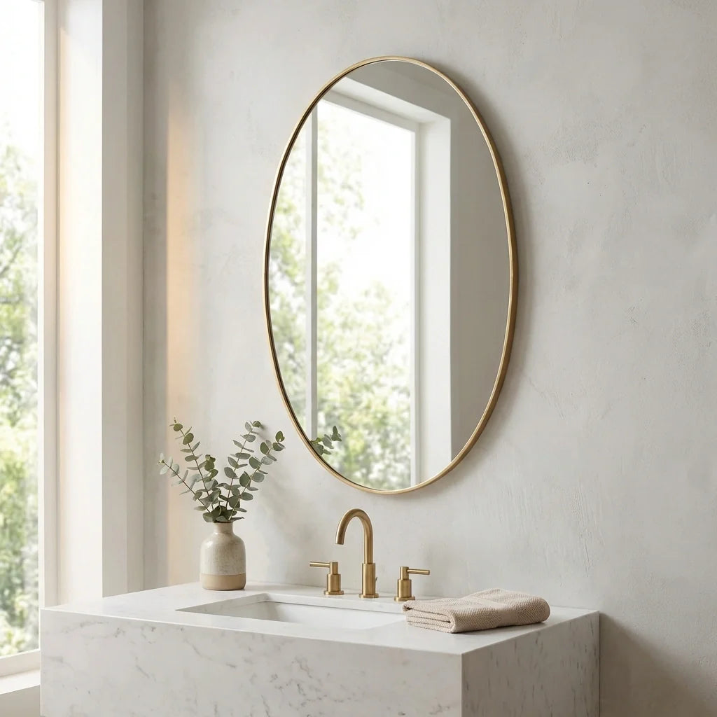 Oval Frameless Mirror Wall Sticker