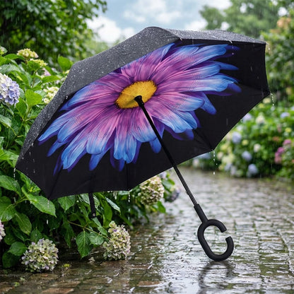 Double Layer Strong waterproof Umbrella with C- Shape Handle