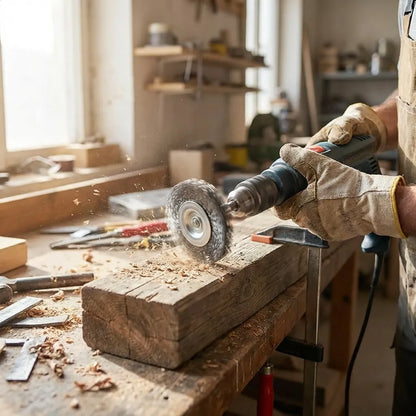 Drill-Powered Wheel Brush