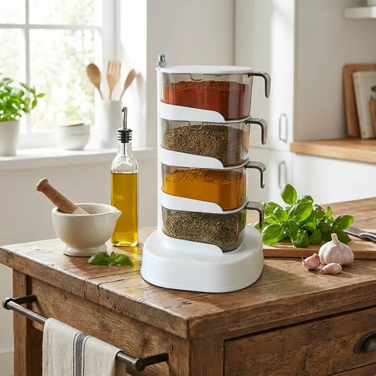 Rotating Spice Vertical Rotatable Jars