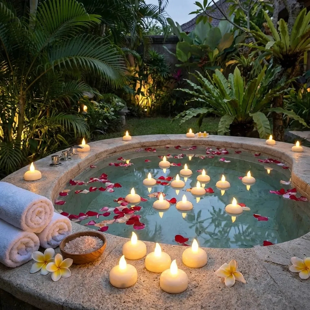 Flameless Floating Tea Lights (24 Pc)