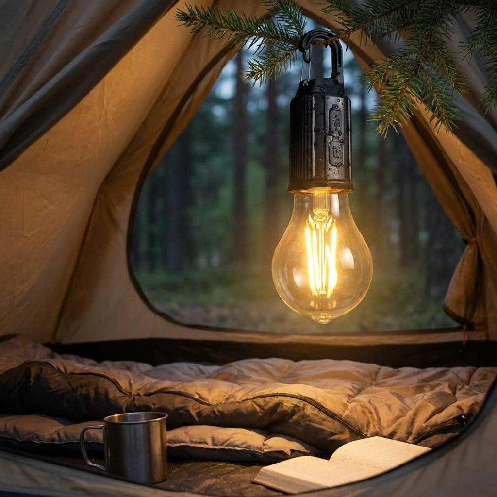 Decorative Hanging Bulb with 3 Modes Tent Lamp for Camping Pack of 1