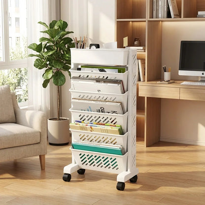 Rotating Mobile Bookshelf Organizer