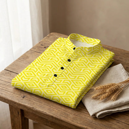 Yellow Printed Cotton Shirt