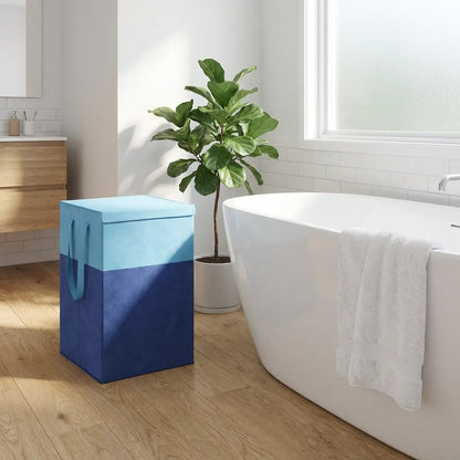 Laundry Bag - Foldable Laundry Basket With Lid & Handle