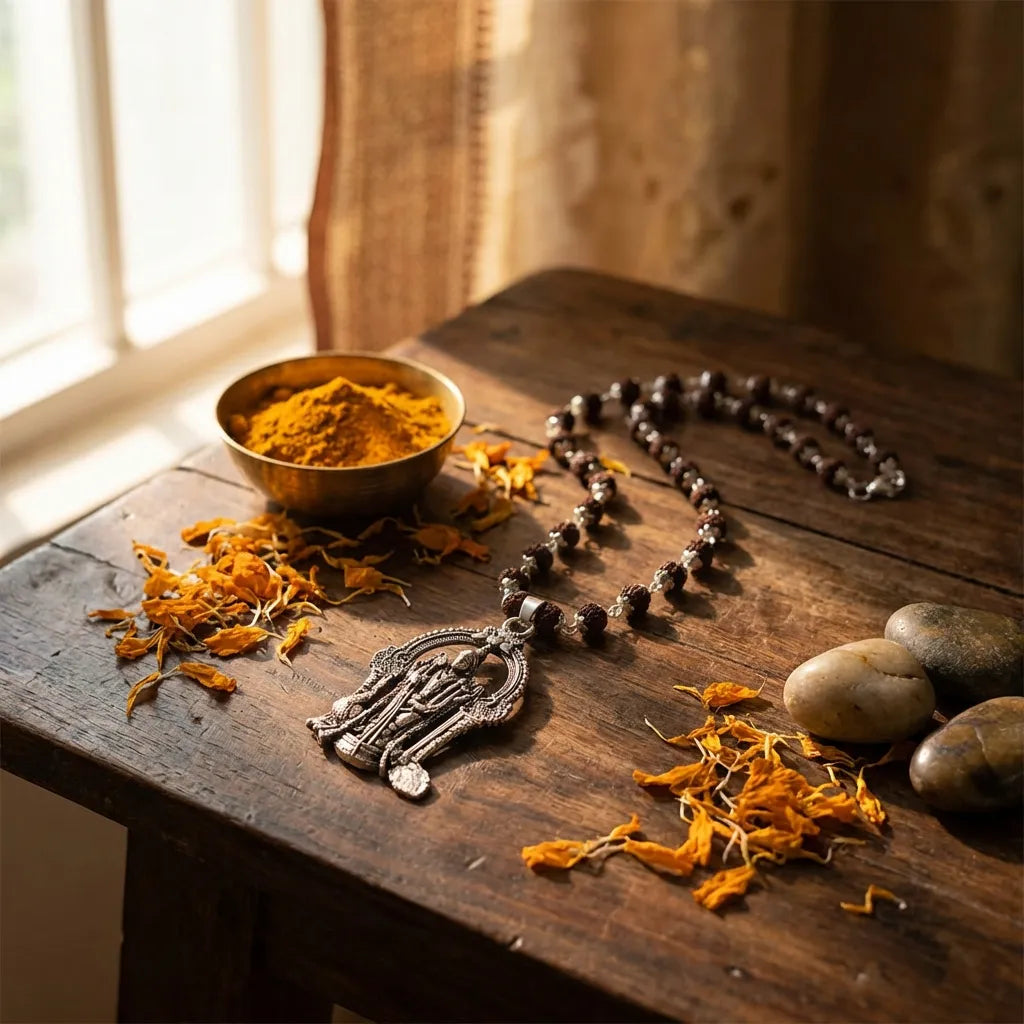 Karungali Mala with Murugan Pendant