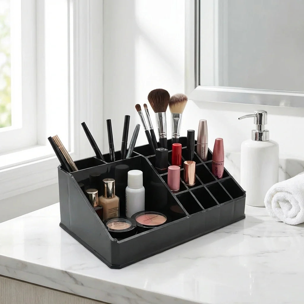 16-Compartment Makeup Organizer Box