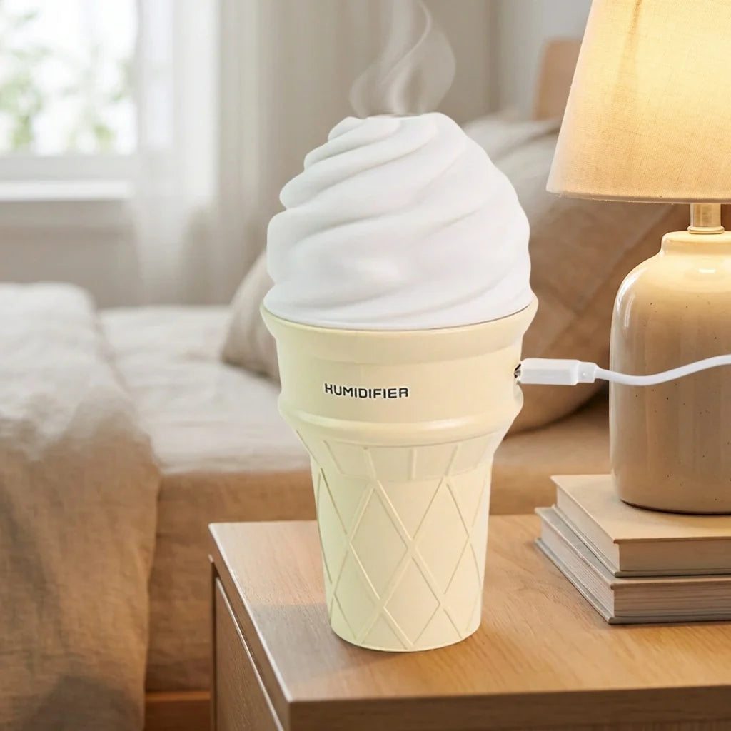 Ice Cream Cone Shape Air Freshener Humidifier (1pc  Cream Color)