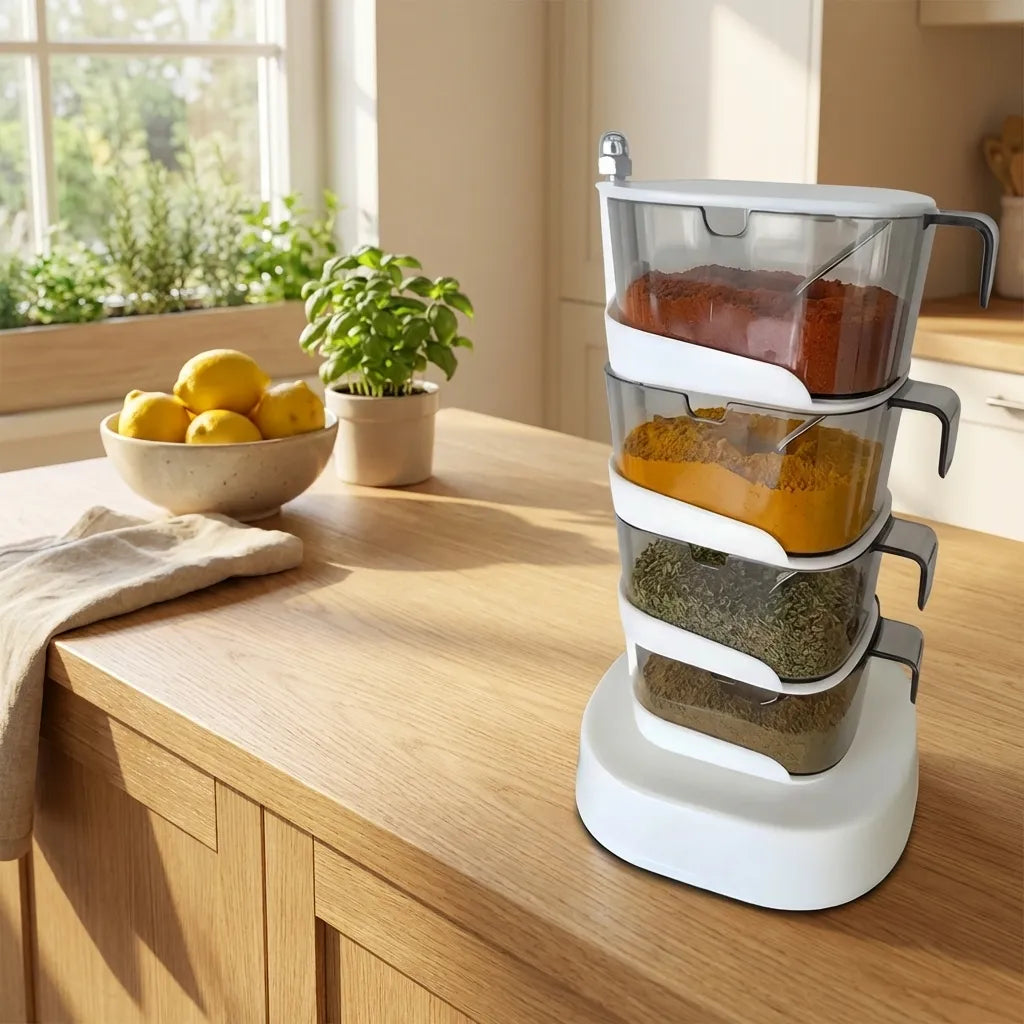 Rotating Spice Vertical Rotatable Jars