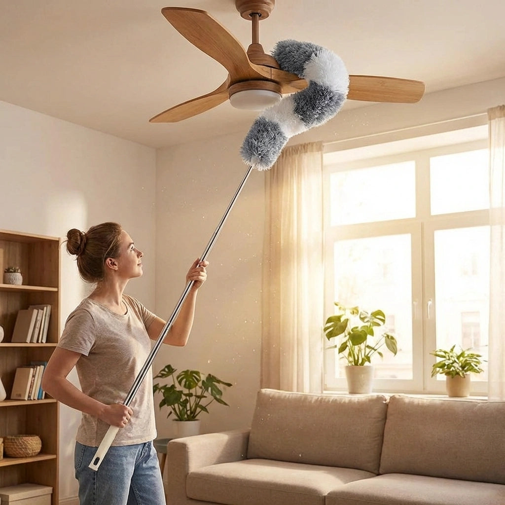 Flexible Mop Duster for Quick and Easy Cleaning with Long Rod
