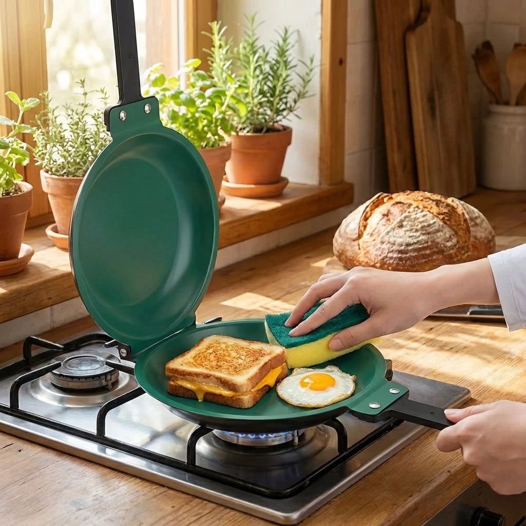Foldable Double-Sided Nonstick Pan