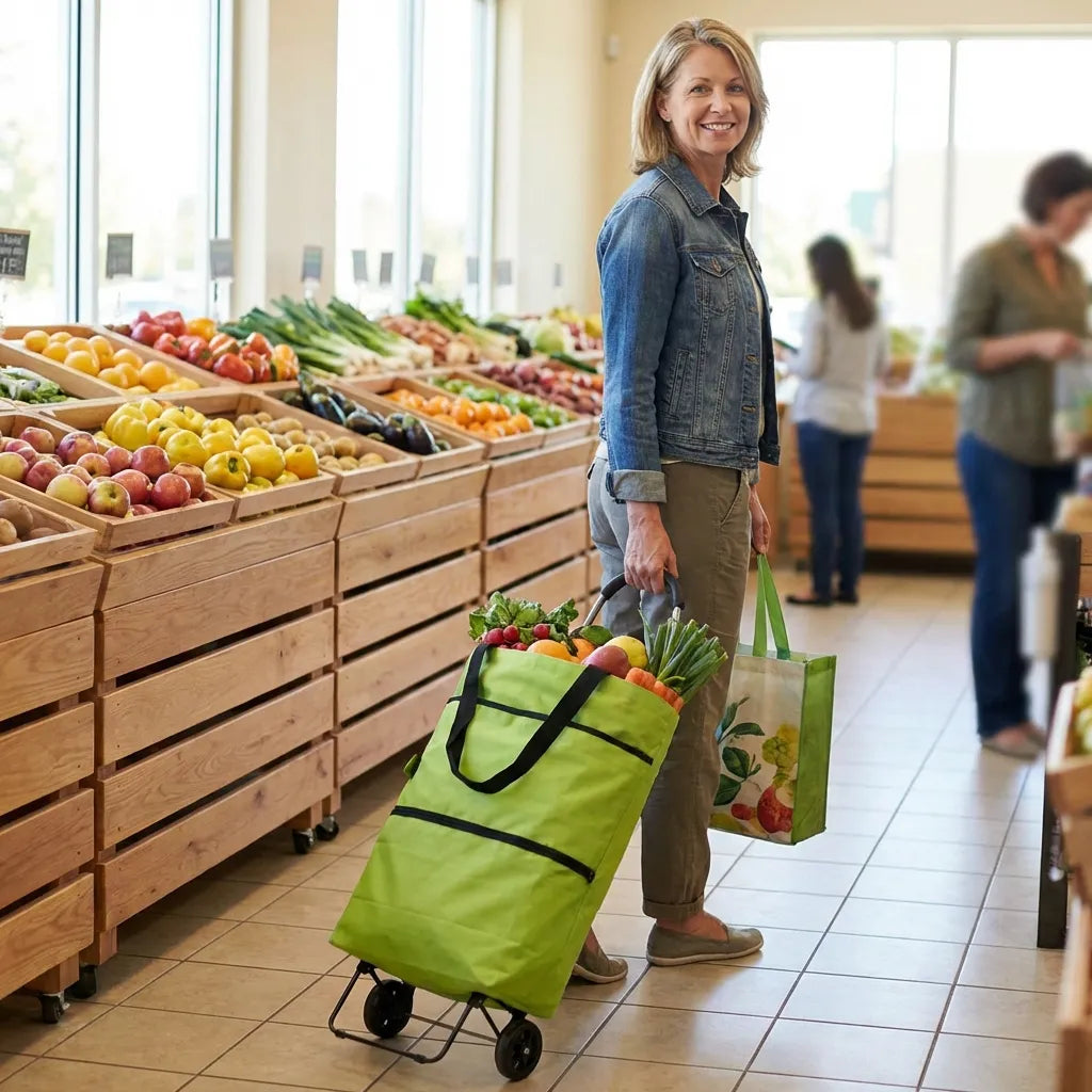 Folding Cart Bags Trolley Shopping Bag For Travel Luggage