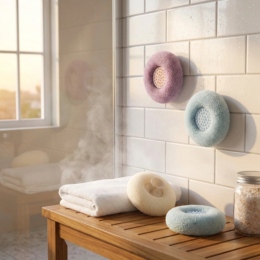 Bath Towel Scrub Bath Massage Shower Ball With Sucker Scrub