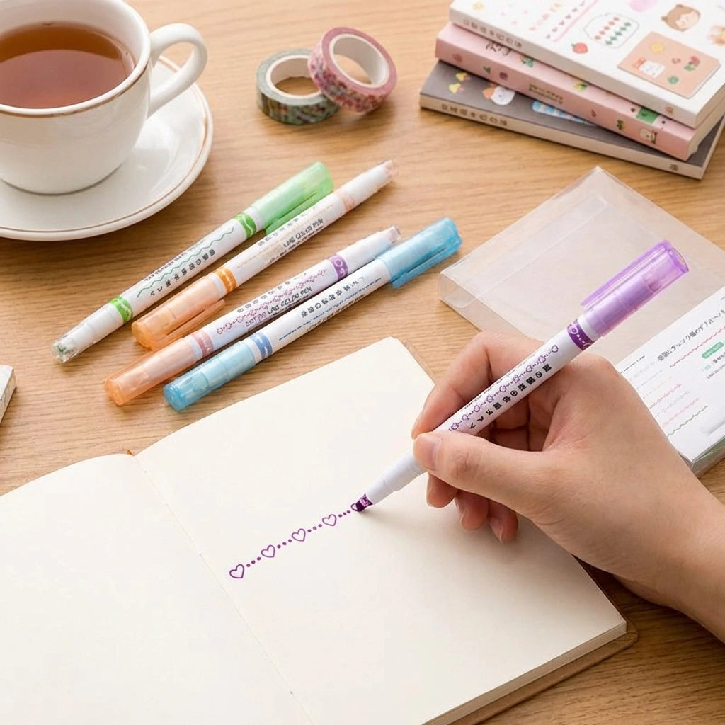 Stamp Pen Liner Pen Roller Type 6 Design and Pack of 6 Color 6