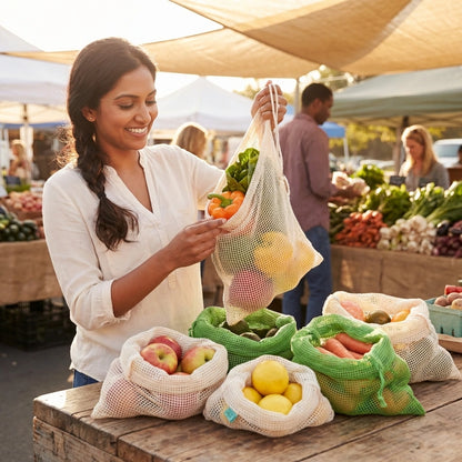 Fruit Bags For Vegetables And Fruits Reusable (Pack of 6)