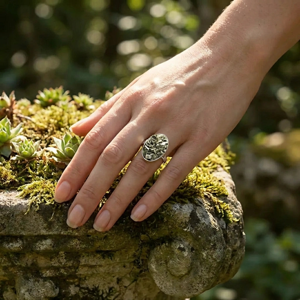 Adjustable Pyrite Ring