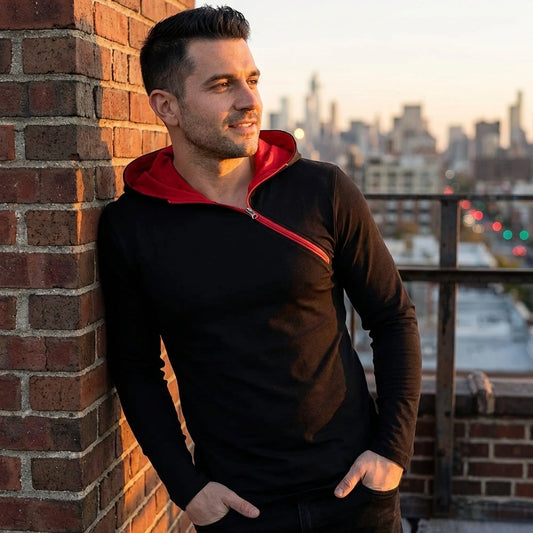 Black Cotton Hoodie Duo