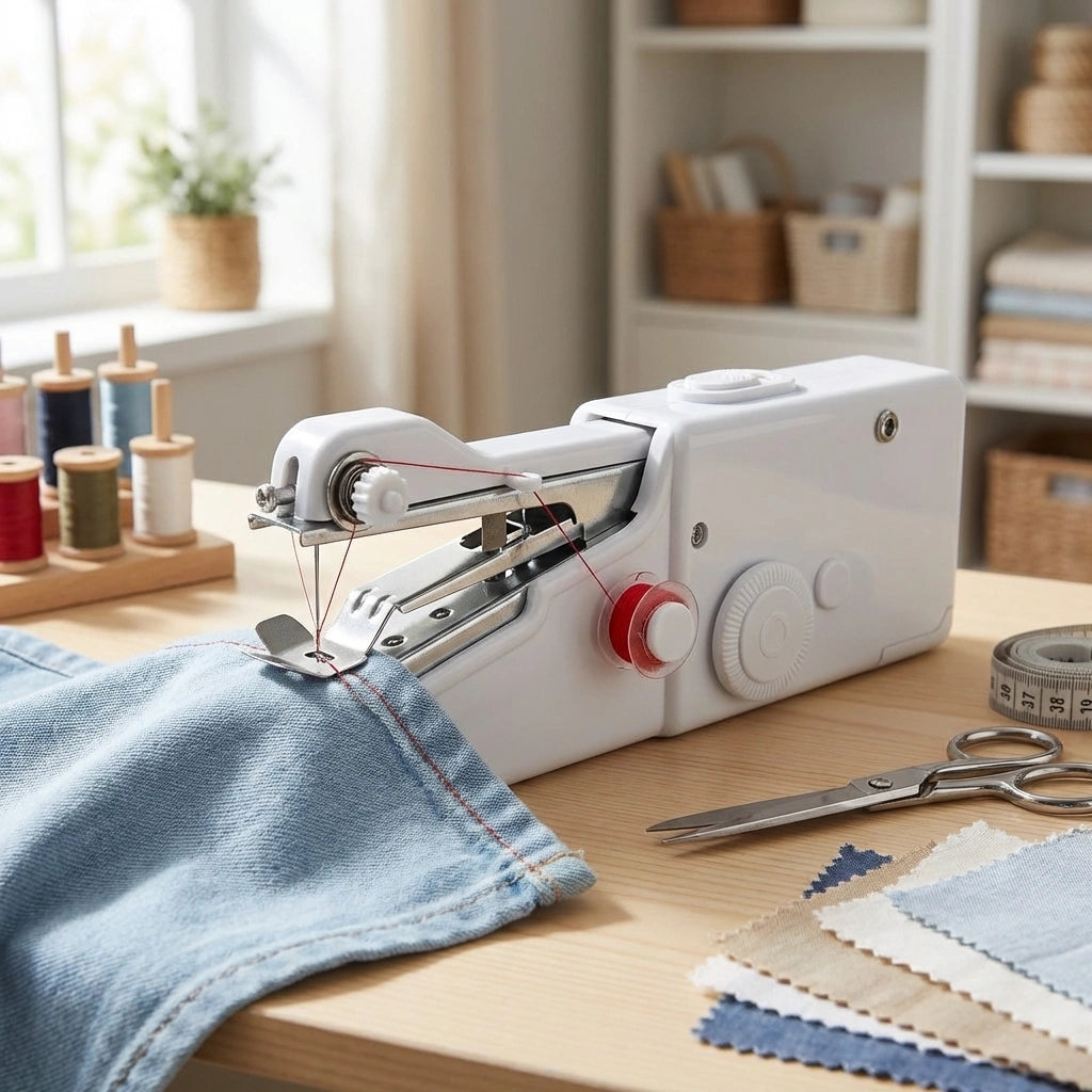 Stitch Handheld Cordless Portable White Sewing Machine