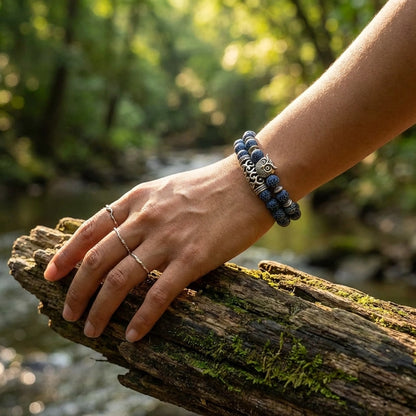 Natural Stone Owl Bracelet