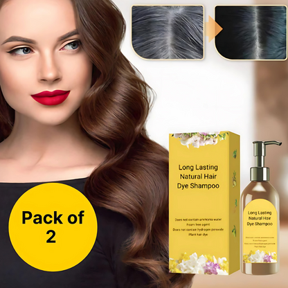 Long Lasting Natural Hair Dye Shampoo 100ML (Pack of 2)