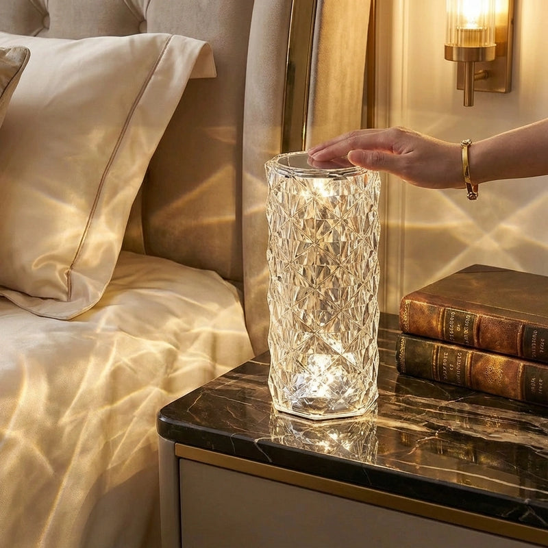 Rechargeable Crystal Diamond Table Lamp