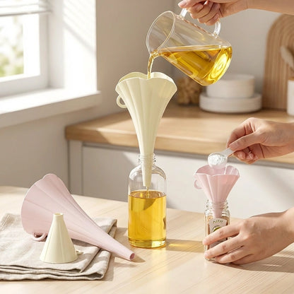 Silicone Folding Funnel With Supporter Pack of 2