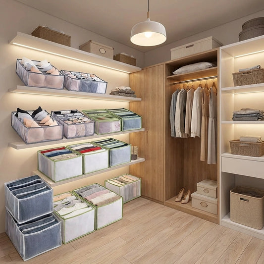 6 Grids Folding Clothes Organizer