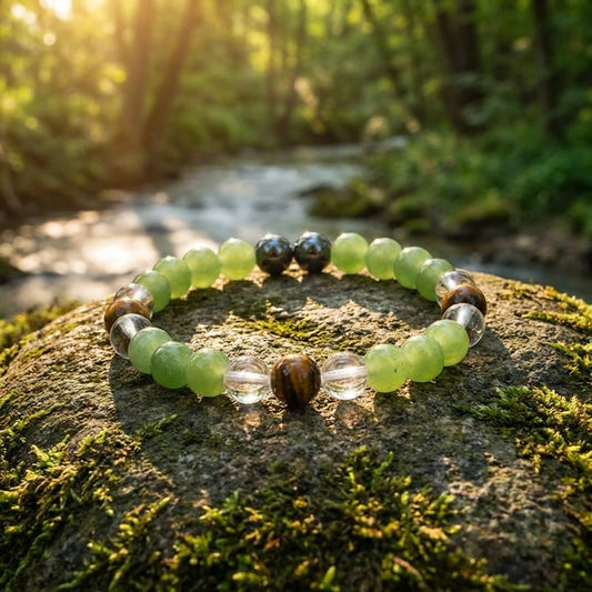 Tiger's Eye Stone and Crystal Beads Bracelet Pack of 2